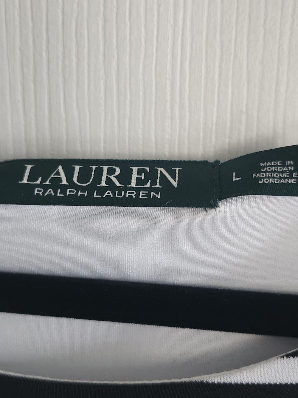 Lauren Ralph Lauren Black/ White Striped Natical Preppy Sleeveless Shift Dress L - Picture 2 of 7